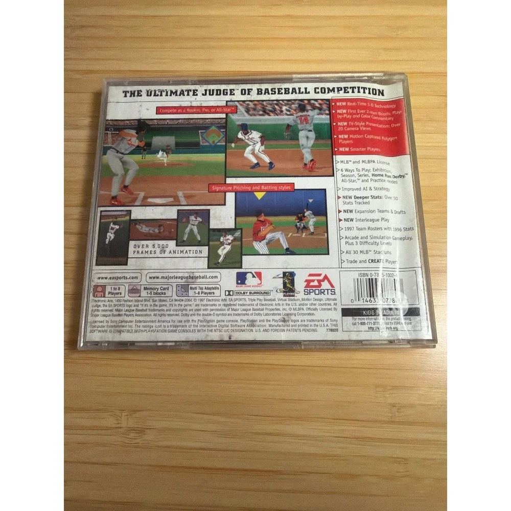 PS1‎ Triple Play 98 CIB PlayStation EA Sports Untested Water Damage